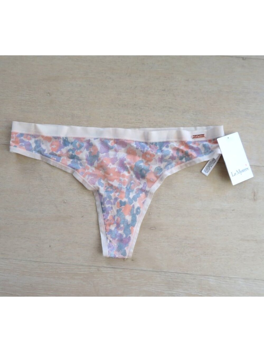 Le Mystere Infinite Comfort Thong S/M Floral Print Style 8838 Underwear
